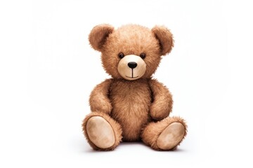 Bear toy white background representation.