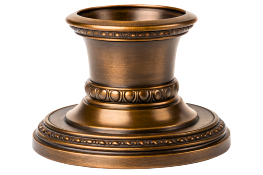 Elegant bronze candle holder for home decor enhancement isolated with transparent background