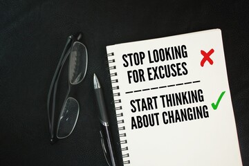 Glasses, pens and books with inspirational and motivational words or quotes stop looking for...