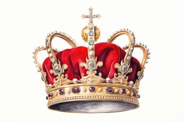 Male king jewelry crown red.