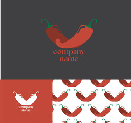 Editable vector chilli logo designed for a premium spices brand, combining a sleek chilli icon with modern typography for a bold and professional look.
