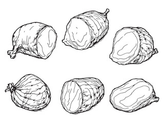 Ham line art vector