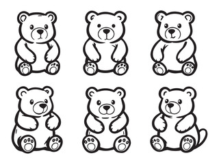 Gummy bears line art vector