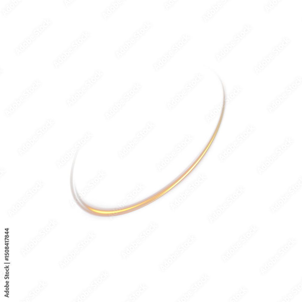 Aufkleber golden light streaks curved on transparent background.motion and speed, with subtle sparkling partic