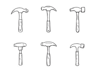Hammer line art vector