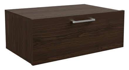 Dark Brown Wooden Drawer with Metal Handle