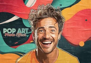 Vintage Pop Art Photo Effect Mockup
