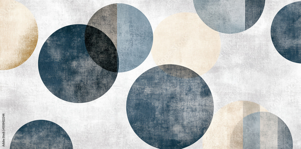 Aufkleber a seamless pattern with elegant geometric shapes, their forms overlapping in an artistic dance on a 