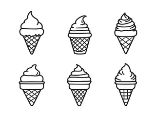 Ice cream line art vector