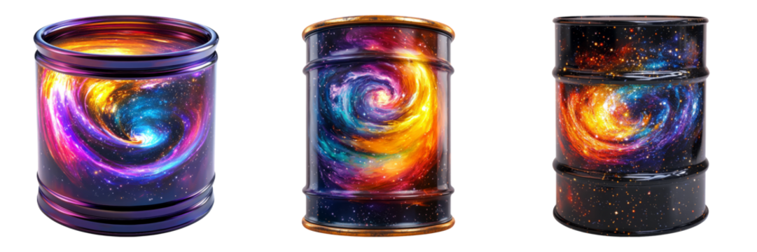 Colorful Galaxy Swirl Design on Isolated Transparent Background