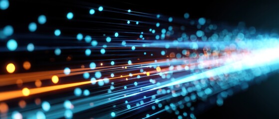 Obraz premium Abstract Digital Stream: High-Speed Data Flow Visualization