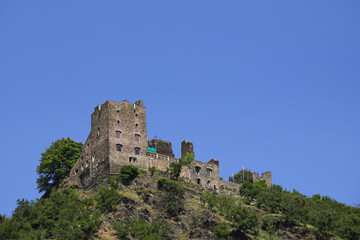 Fototapeta premium View of the Liebenstein Castle, in Kamp-Bornhofen in Rhineland-Palatinate - Germany