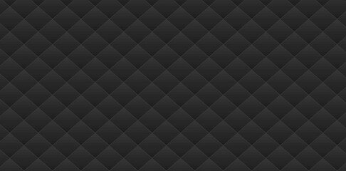 Seamless black leather texture pattern with a metallic gray surface