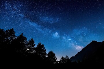 Majestic Milky Way Over Silhouetted Forest