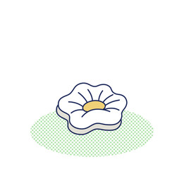 花形のクッションのシンプルなカラーイラスト