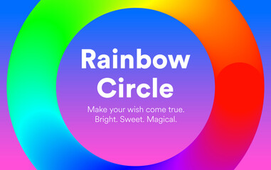 Colorful rainbow ring with central text area
