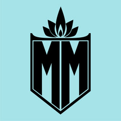 MM Logo with Elegant Crown Symbol and Shield