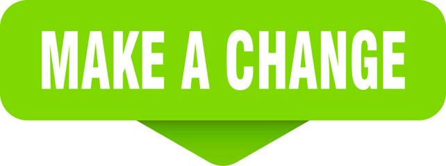 make a change sticker. make a change sign on transparent background