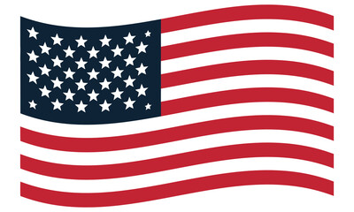 american flag isolated on white