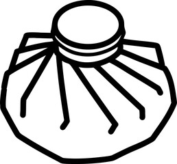 アイシングバッグ　氷嚢　モノクロアイコン