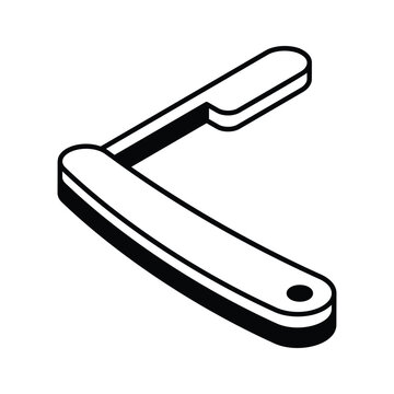 black and white straight razor clip art preview