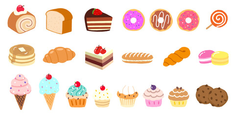 Sweet Desserts and Bakery Items Collection - Design Decorative Elements