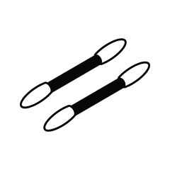 A modern isometric icon of cotton swabs in container