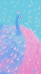 Obraz premium Peacock backgrounds outdoors painting.