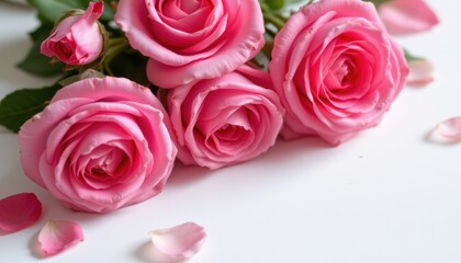 20250522151443list 142 create a decorative web banner featuring an isolated close up of blooming pink roses on a white table background in a floral frame position style