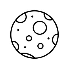 Lunar surface icon in a minimalistic style with black outline  
