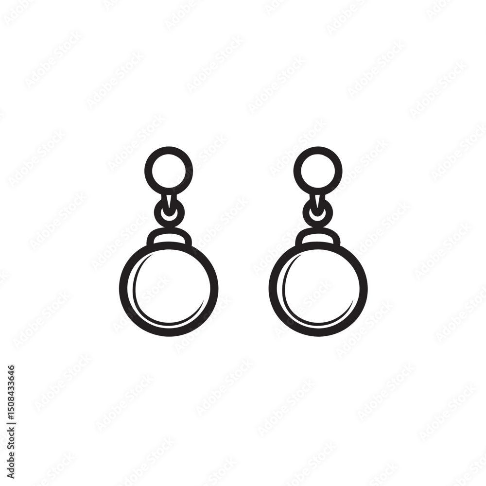Poster two round dangle earrings showcase simplistic elegant style on a transparent background