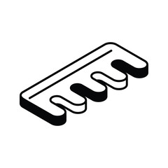 Fototapeta premium A well crafted isometric icon of classic hair comb