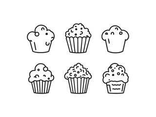 Popcorn vector line art illustration