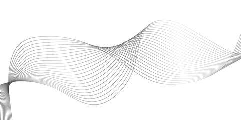 Fototapeta premium Abstract white and gray wave line futuristic technology flowing particles. modern curved wave smooth stripe seamless pattern. digital frequency track equalizer. stylized wave line art background.