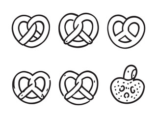 Pretzels vector line art illustration