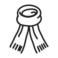 Winter warmth wraps around A handdrawn, stylish scarf icon for seasonal charm