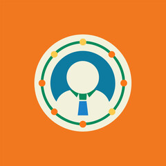 Human Profile Icon for Communication and Networking