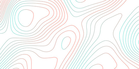Topographic map background with geographic grid for hiking and mountain sport. modern design with white background and colorful wave line. topographic contour lines vector map seamless pattern vector.