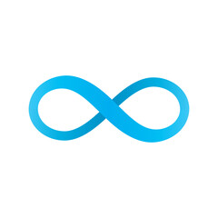 Vector colored infinity symbol. Isolated on white background background.