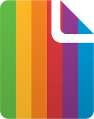 Pride Month Document Icon Rainbow LGBTQ Icon