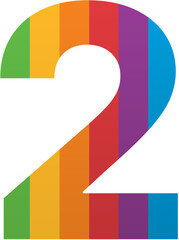 Pride Month Number Two 2 Icon Rainbow LGBTQ Icon