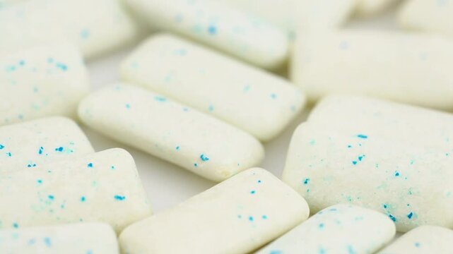 Chewing gum. Mint chewing gum pads. Gum background	
