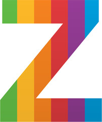 Pride Month Alphabet Letter Z Rainbow LGBTQ Icon