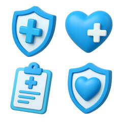 Obraz premium Health and Insurance Symbols
