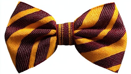 Scarlet and gold striped bow tie