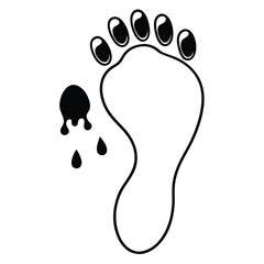 foot prints on white background
