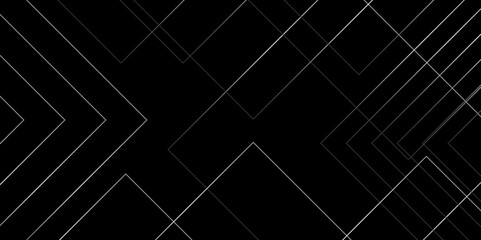 Abstract grey lines on black background with luxury shapes square background. Modern pattern elegant gray line template background. Vector black abstract background lines striped metallic concept.