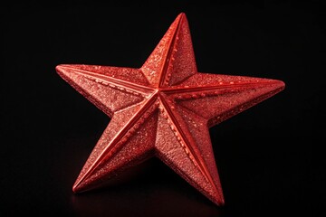Fototapeta premium red star on black background