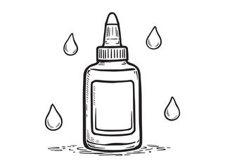 Super glue vector line art illustration