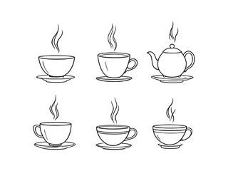 Tea vector line art illustration